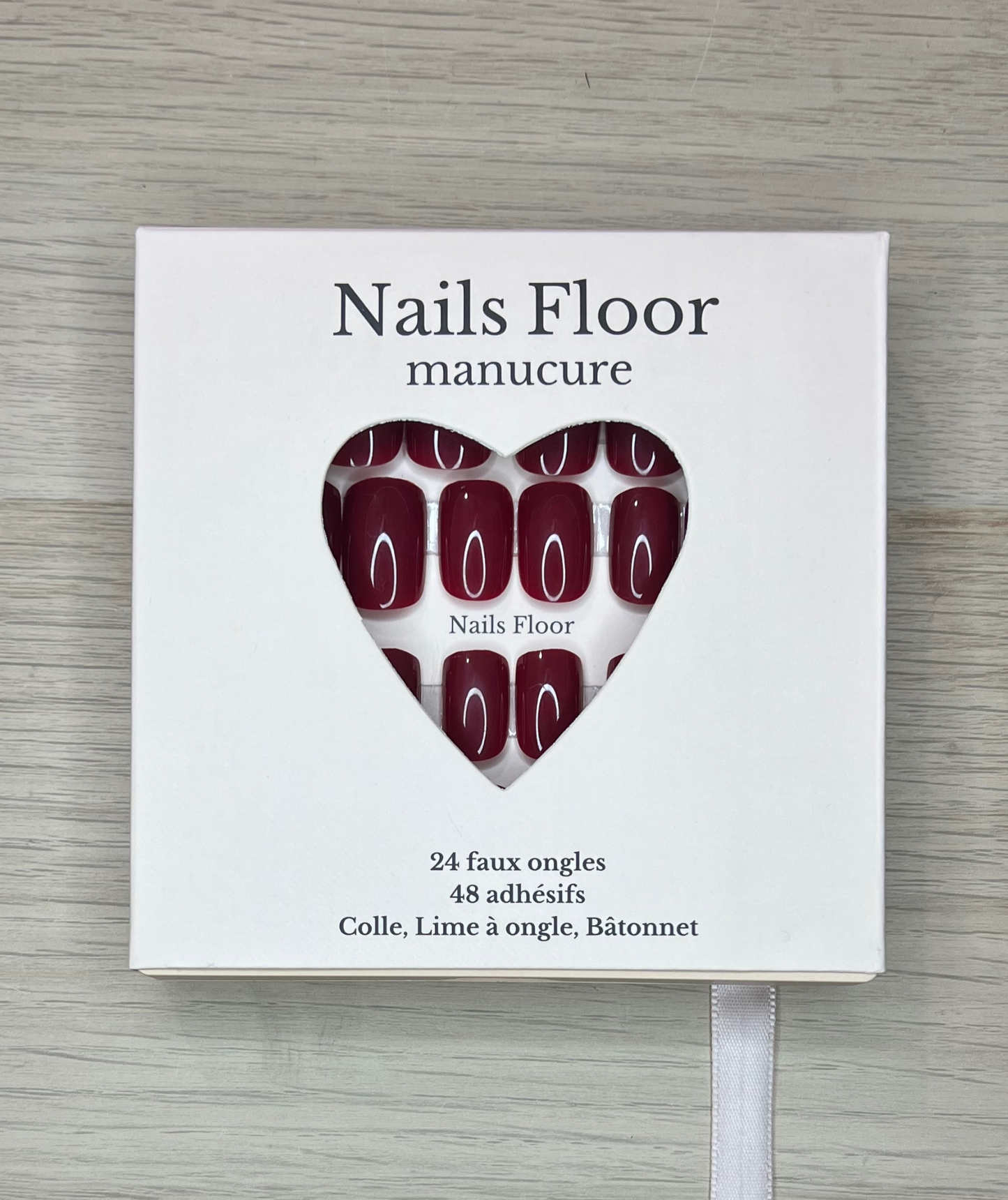 Kit de faux ongles réutilisables, carré rouge