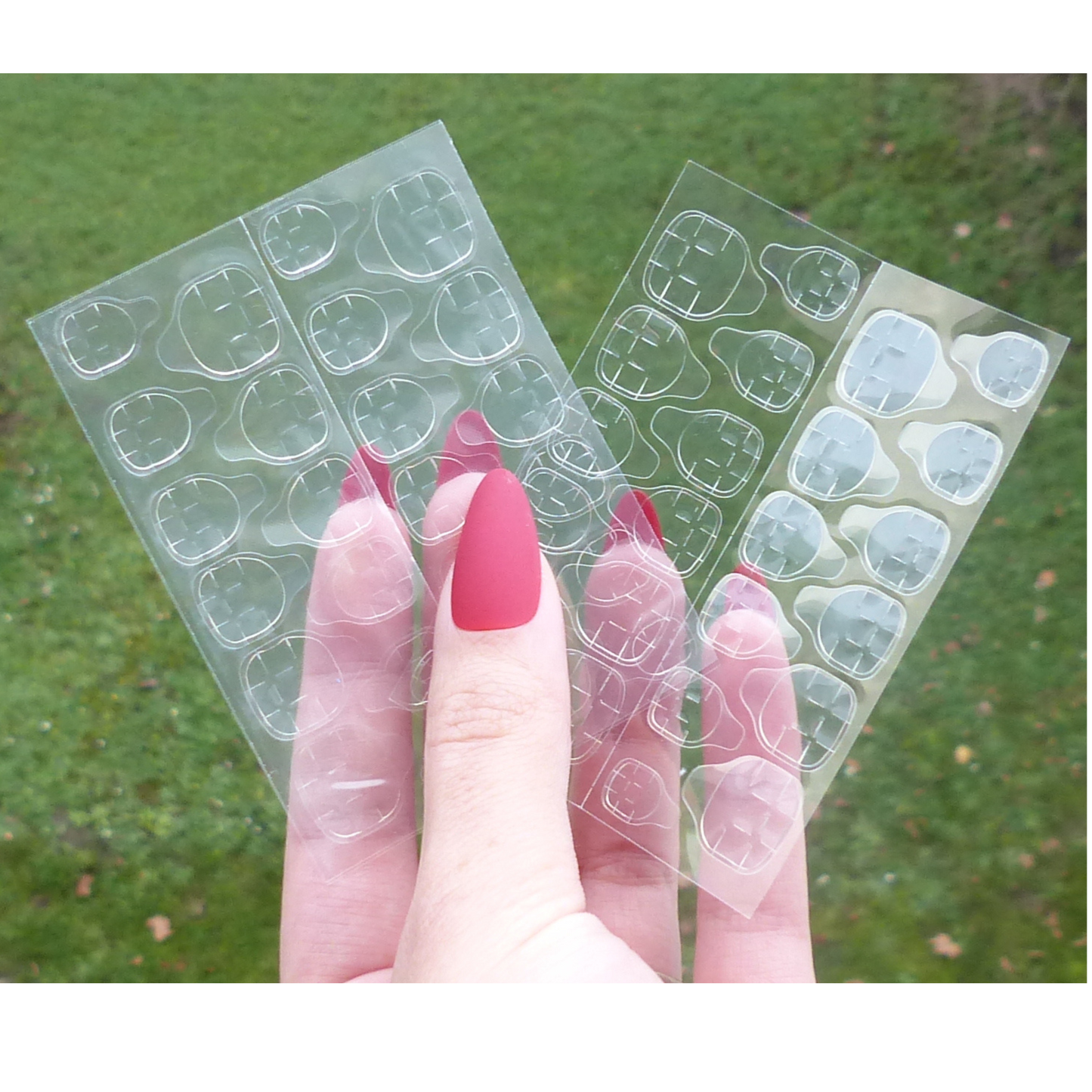 Lot de 48 pastilles adhésives pour manucure, en planche découpée format faux ongles